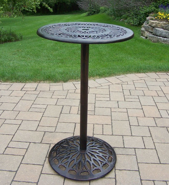 Picture of 27 x 27 x 44H-inch Grace Cast Metal Round Bar Table - Antique Bronze